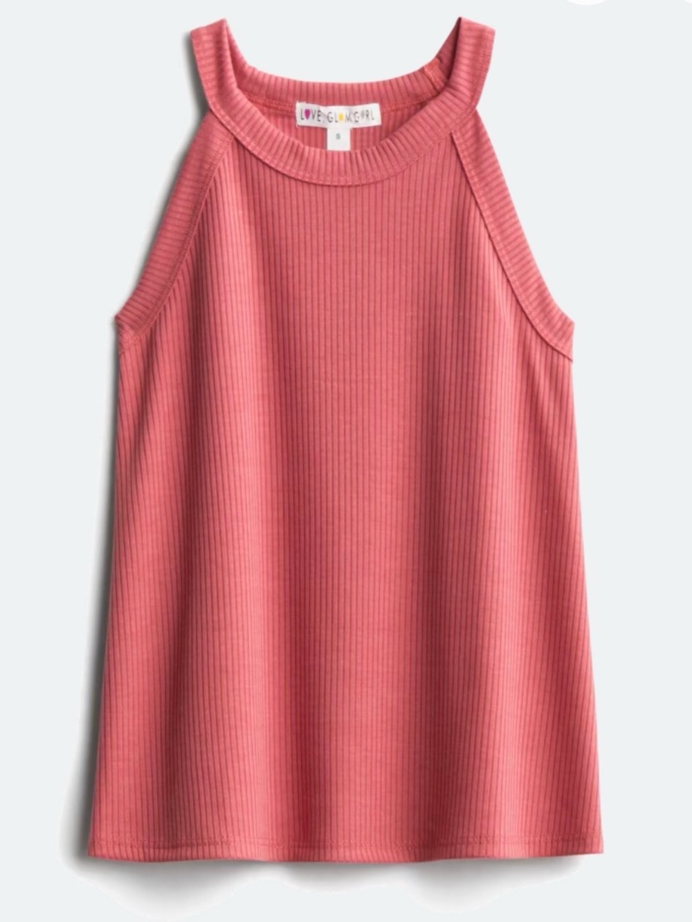 NWT Love Glam Girls' Pink Ribbed Tank Top